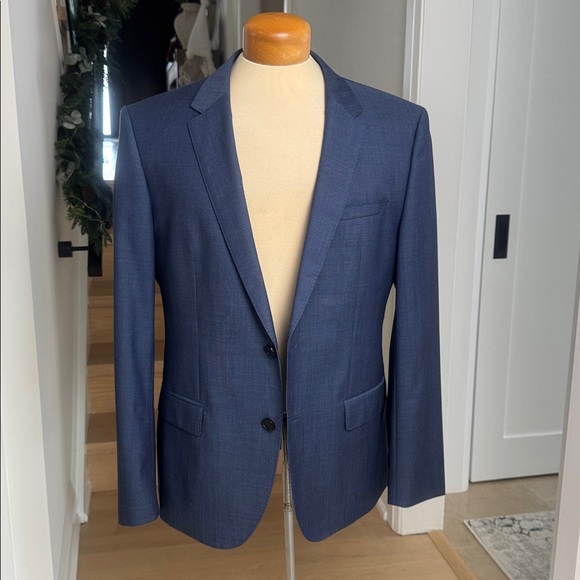 HUGO Boss Blue Virgin Wool Tailored Blazer Jacket EU 52 / US 42S - Picture 4 of 11